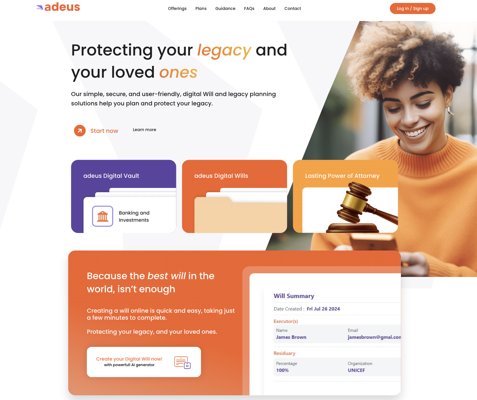 adeus Digital Will Platform